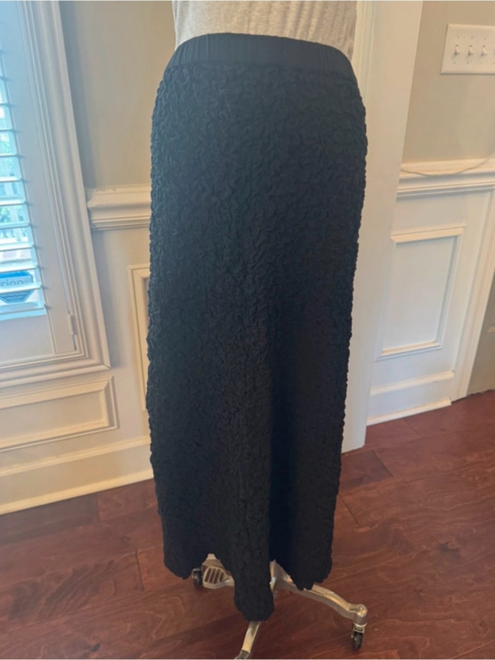 Free People Black Textured Maxi Skirt